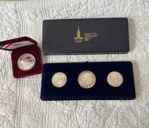Lot Of 4 1980 Olympic Coins
