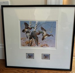 James (Jim) Killen (B. 1934 - ) 1986 Vermont Migratory Waterfowl Litho And Stamps