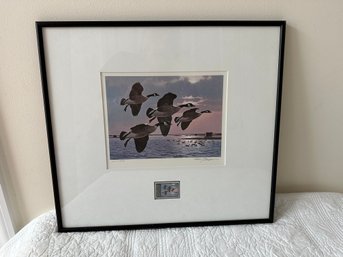 Larry Barton (1936 - 2008) Migratory Bird Conservation Litho And Stamp