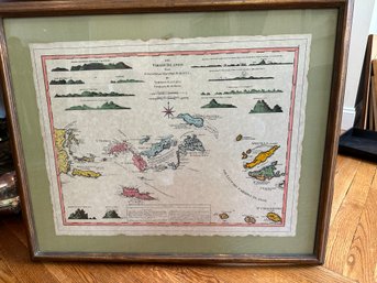 Large Antique Hand Colored Map Of Virgin Islands Thomas Jefferies  #3