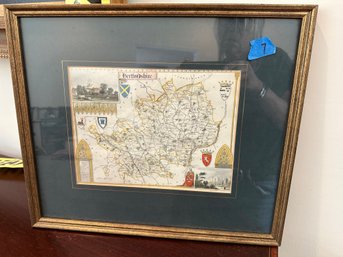 Antique Hand Colored Map Of Hertfordshire #7