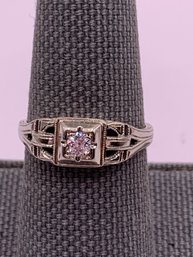 Elegant Deco 18kt Gold And Diamond Ring