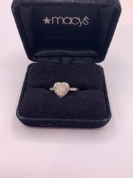 14kt White Gold And Diamond Heart Ring Stunning