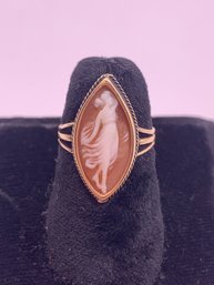 Sweet Vintage Carved Cameo 14 Kt Gold Ring