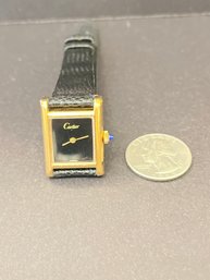 Vintage Genuine Cartier 18k Electroplated New Old Stock Mechanical Wristwatch