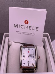Authentic Michele Stainless Watch MOP Face In Original Box