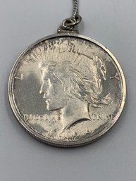 1924 90 Silver Peace Dollar On Sterling Silver Chain