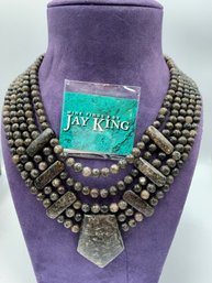 Huge Jay King Stone Statement Necklace Sterling