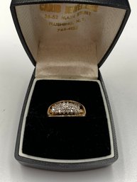 Mid Century Yellow And White Gold Diamond Ring