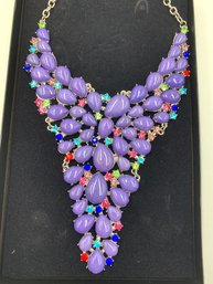 Spectacular Lavender Showgirl Bib  Necklace