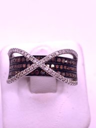 Stunning Genuine Diamond Crossover Ring