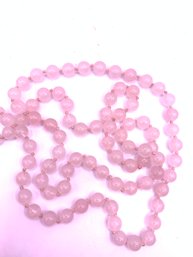 Lovely Hand Knotted Rose Quartz Crystal Beads