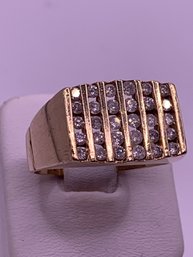 Impressive Gold Channel Set Mens Diamond Ring