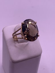 Vintage 14kt Gold Smoky Topaz Cocktail Ring