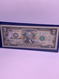 United States Colorized Yellowstone Two Dollar Bill 2003