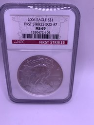 2006 American  Eagle First Strikes Box #7  Ms 69