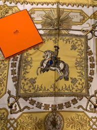 Authentic  Vintage HERMES Silk Scarf In Box