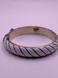 Vintage Sterling Silver Enamel Bangle Bracelet