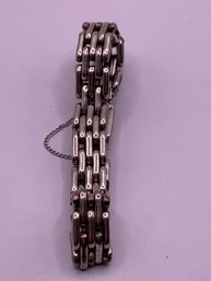 Vintage Heavy Sterling Silver Gate Link Bracelet