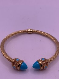 High Quality 14 Kt Gold And Turquoise Bracelet