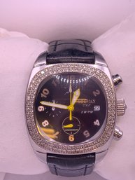 Large Genuine Diamond Locman Italy  Chronograph Watch
