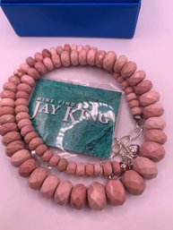 Jay King Faceted Rhodochrosite Sterling Silver Necklace