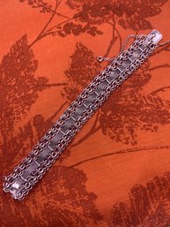 Vintage Wide Sterling Silver Bracelet