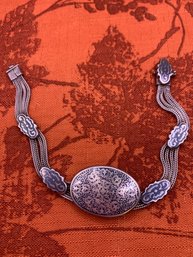 Vintage Niello Sterling Silver Bracelet