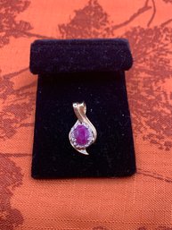Lovely Ruby And Diamond 10kt Gold Pendant