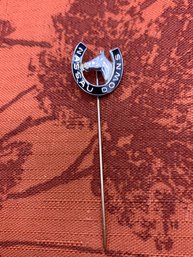 Vintage Sterling Enamel Nassau Downs Stick Pin