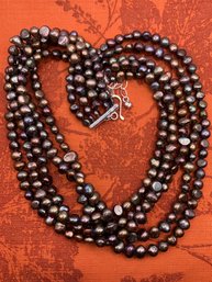 Jay King Lustrous 5 Strand Gray Pearl Necklace