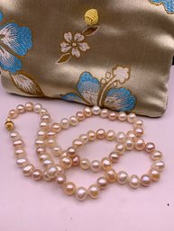 Creamy Blush Honora Hand Knotted Pearls 14kt Gold