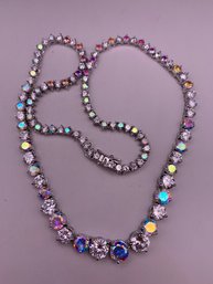Stunning Mystic Topaz Crystal Tennis Necklace