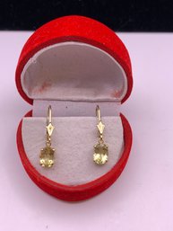 Pretty 14 Kt Gold Citrine Earrings