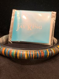 Jay King Rainbow Calsilica Sterling Silver Bracelet