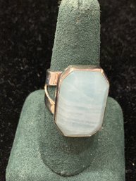 Impressive Natural Aquamarine Sterling Silver Ring