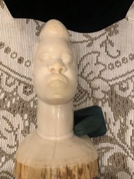 Vintage Hand Carved African Bust Of Woman