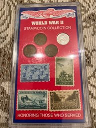 World War 2 Stamp And Coin Set Lincoln Wheat Cents