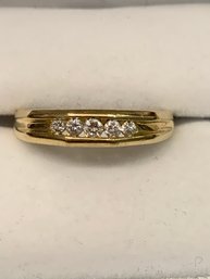 Large 14 Kt Gold Channel Set Diamond Ring