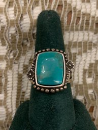 Vintage Southwest Turquoise Sterling Silver Ring