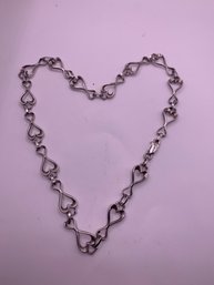 Quality Sterling Silver Heart Link Necklace