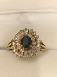 Sparkling Sapphire Vermeil Sterling Ballerina Ring