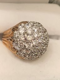 Large Sterling Vermeil Cry Dome Ring
