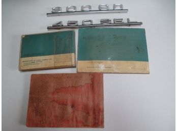 5 Pieces Of Mercedes Benz Pamphlets And Body Badges