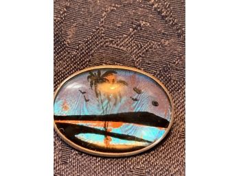Cool Deco Butterfly Wing Sterling Silver Pin