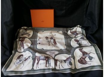 Authentic Hermes Silk Scarf With Original Box
