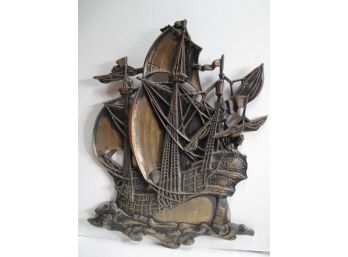 Well Detailed Brass MCM Decorative Wall Hanging Sailing Ship