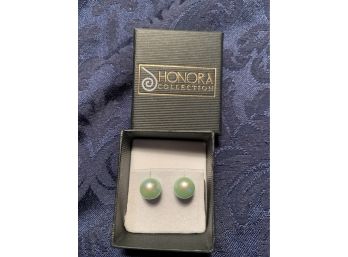 Pastel Green Honora Genuine Pearl Earrings