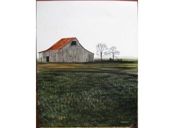 Realistic Country Landscape W/ Barn By Herbert Weintraub