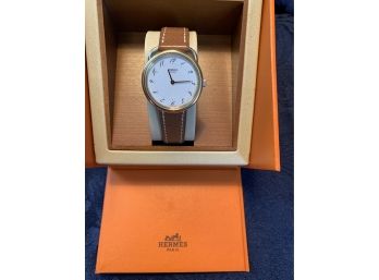Genuine Hermes Wristwatch In Box Timeless Style